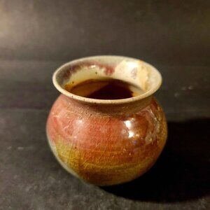 Studio Art Pottery Signed By Artist. It's A Unique, Handmade "Tie-Dye Vase